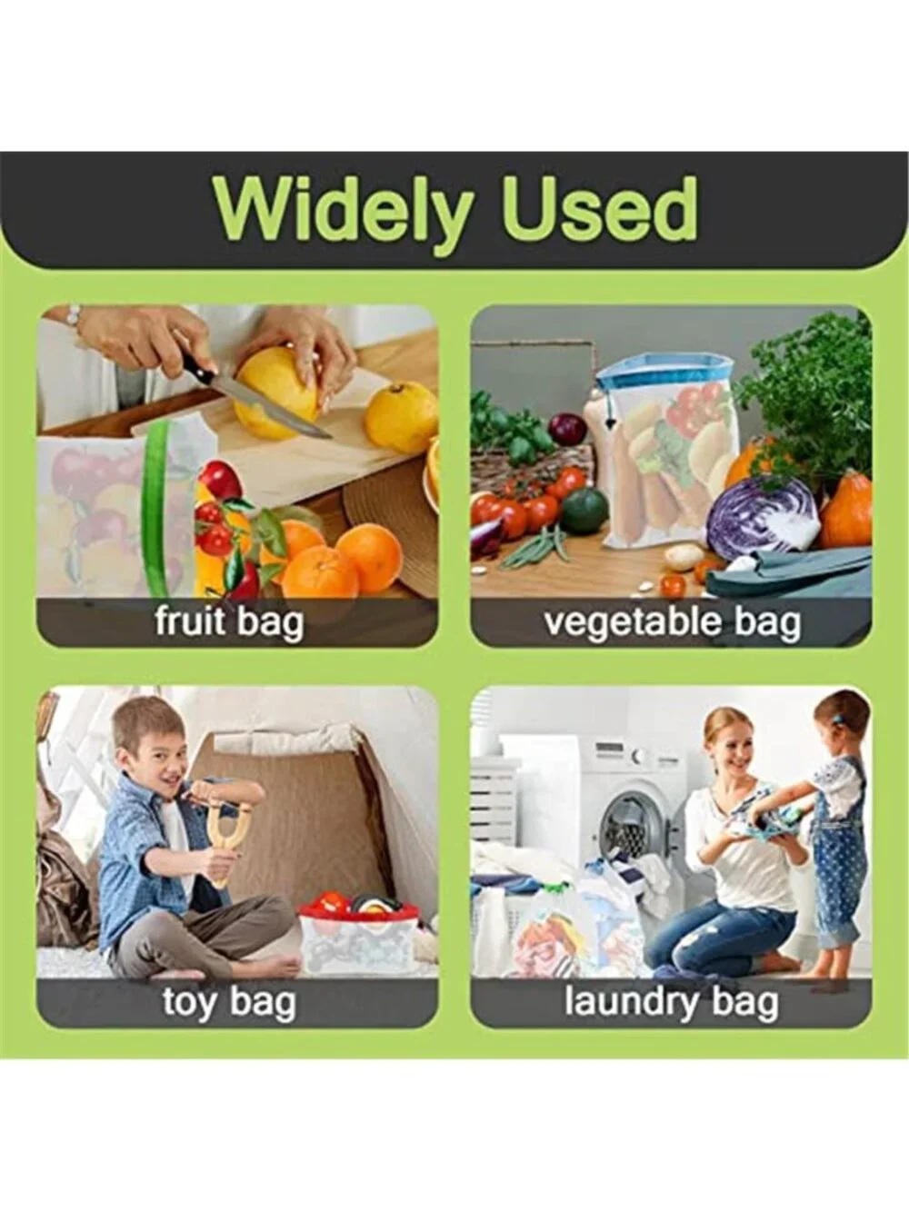 12PCS Reusable Produce Bags Mesh Produce Bags Drawstring Reusable